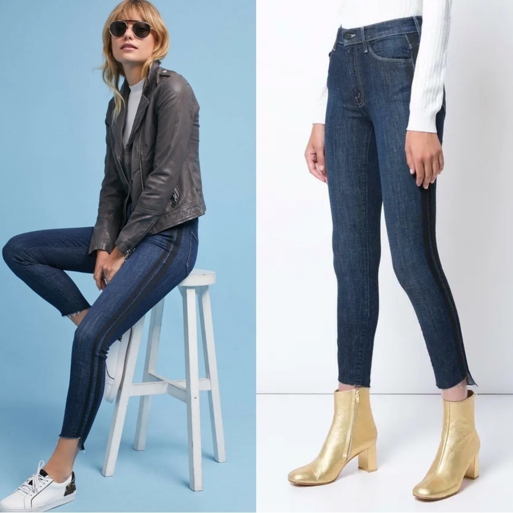 Mother Denim Stunner Zip Ankle Step Fray in Sweeping Racer Wash Size 24